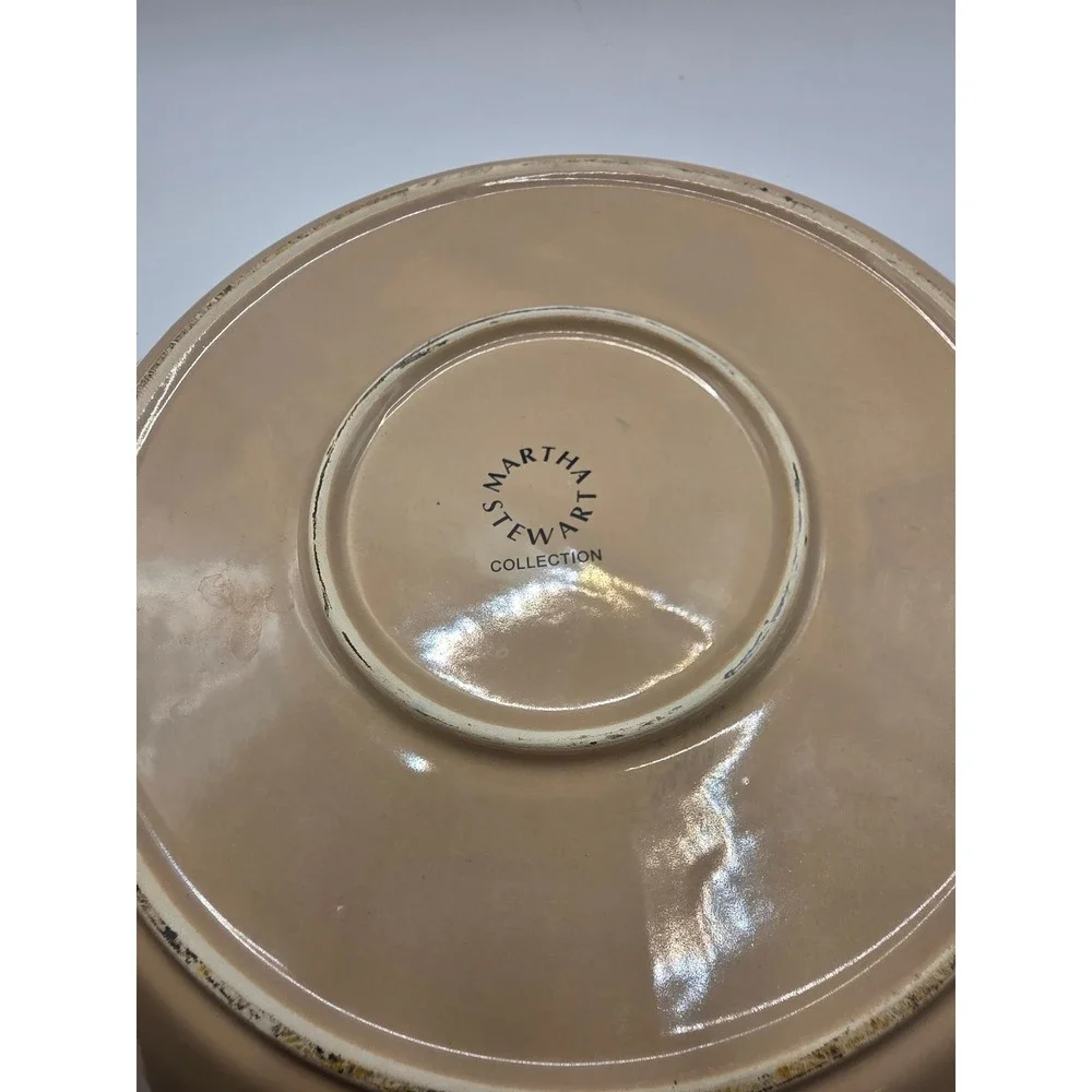 Vtg Martha Stewart Collection Ceramic Pumpkin Pie Dish with Lid Orange Fall